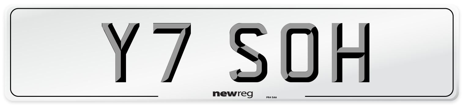 Y7 SOH Front Number Plate