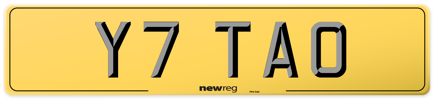Y7 TAO Rear Number Plate