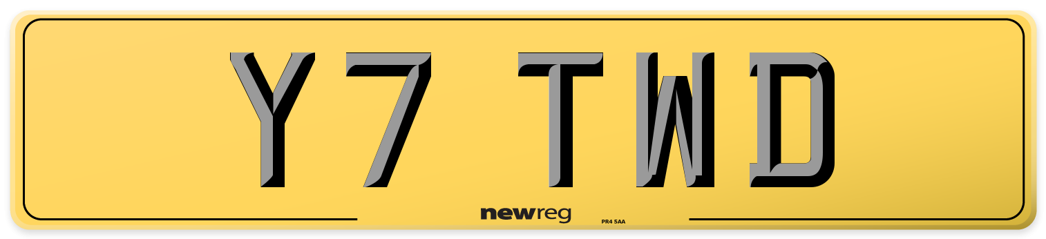 Y7 TWD Rear Number Plate