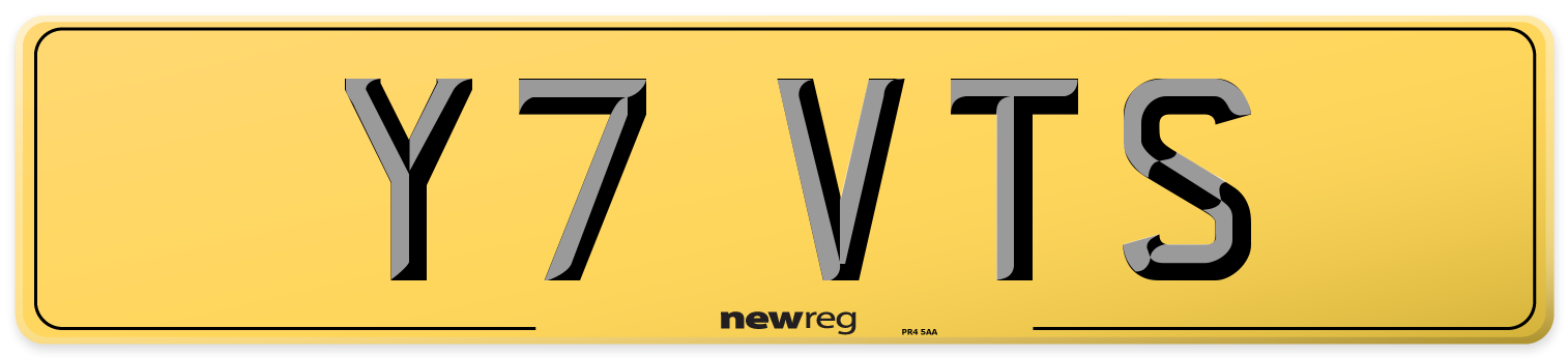 Y7 VTS Rear Number Plate