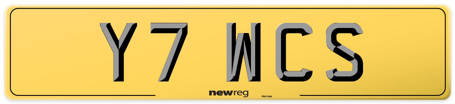 Y7 WCS Rear Number Plate