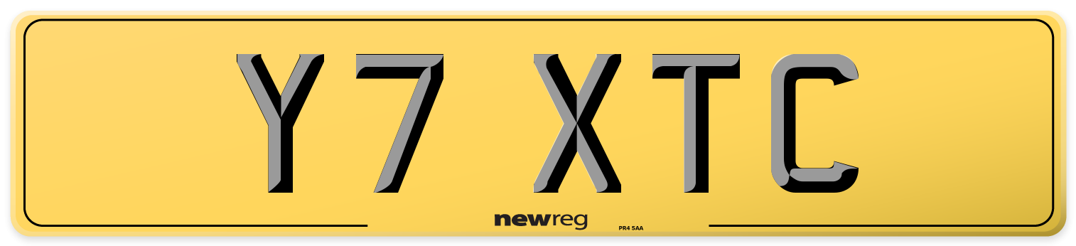 Y7 XTC Rear Number Plate