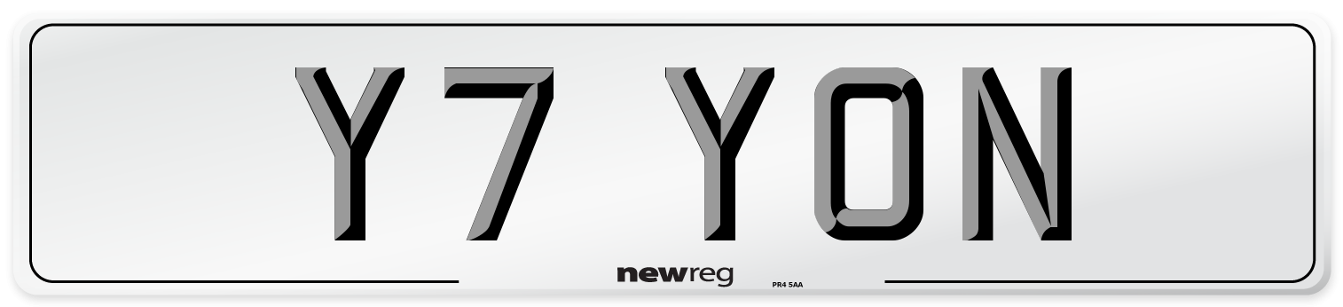 Y7 YON Front Number Plate