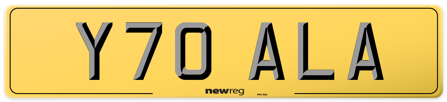 Y70 ALA Rear Number Plate
