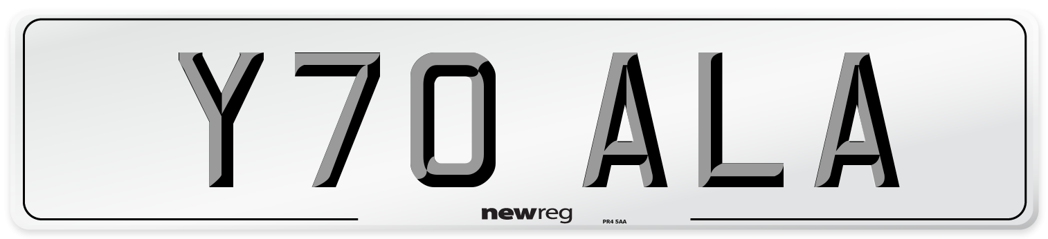 Y70 ALA Front Number Plate