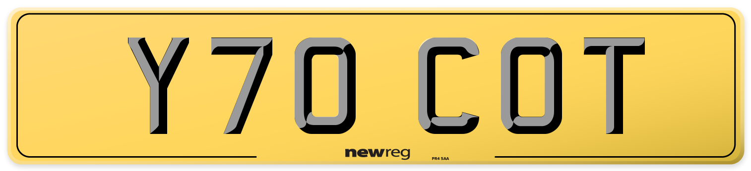 Y70 COT Rear Number Plate