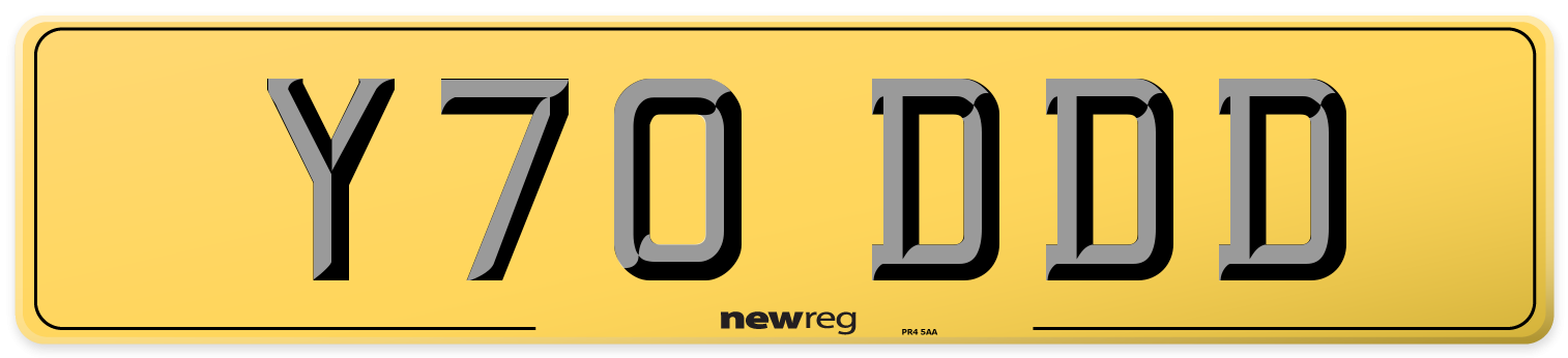 Y70 DDD Rear Number Plate