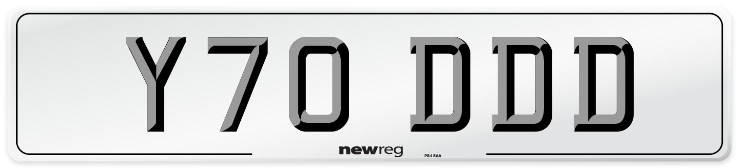 Y70 DDD Front Number Plate