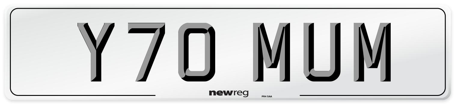 Y70 MUM Front Number Plate