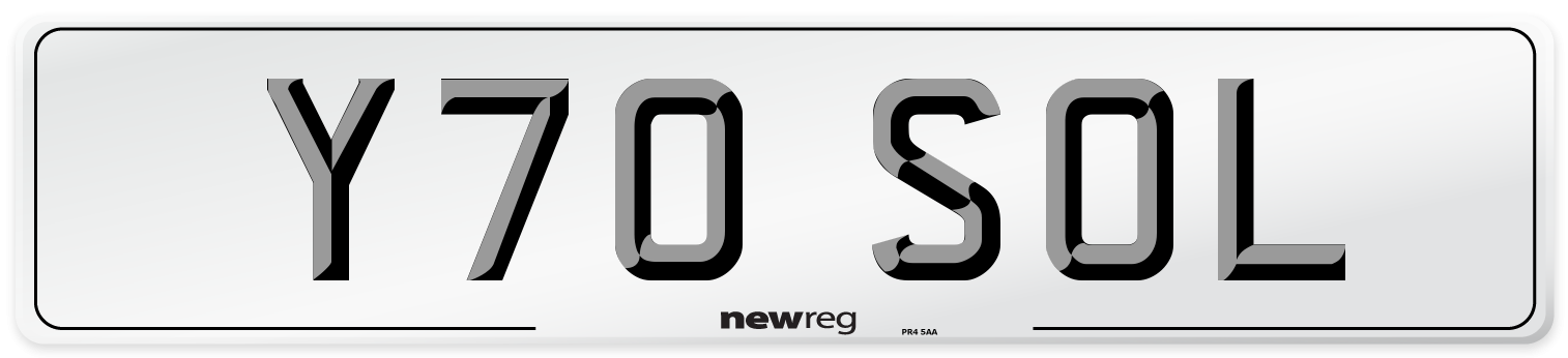 Y70 SOL Front Number Plate