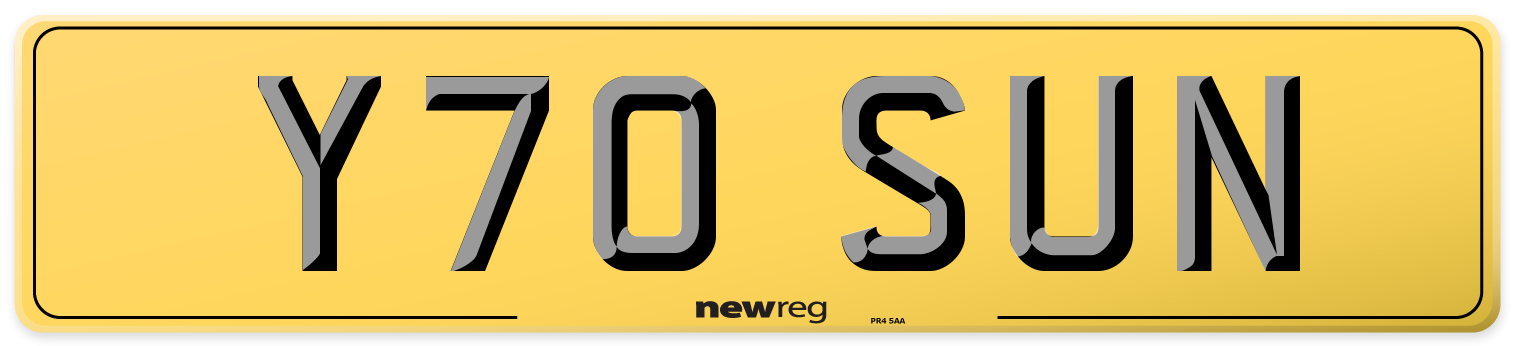 Y70 SUN Rear Number Plate