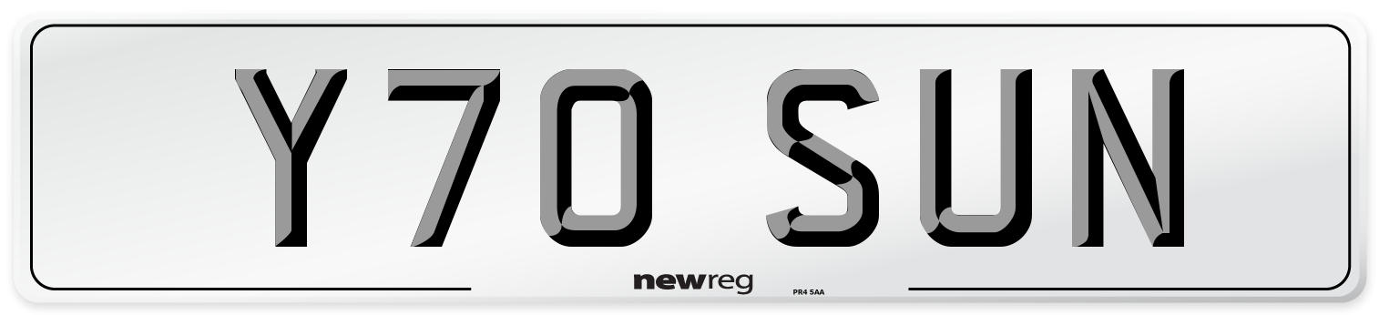 Y70 SUN Front Number Plate