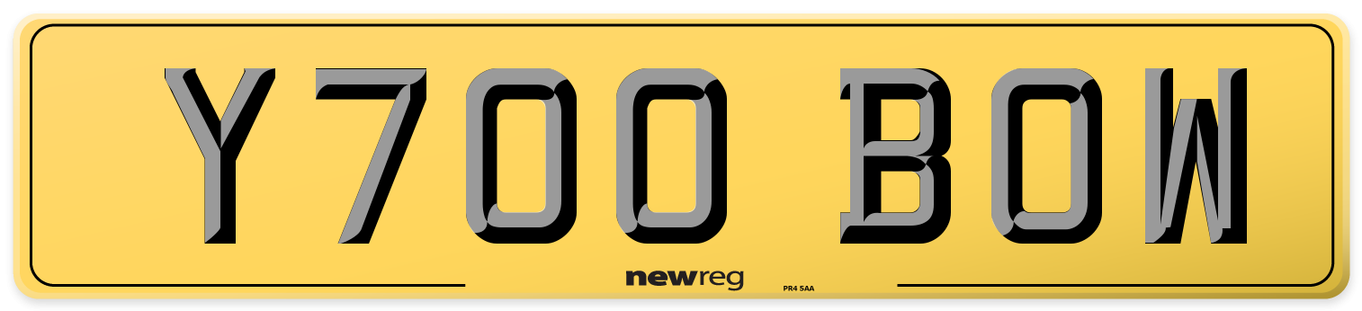 Y700 BOW Rear Number Plate