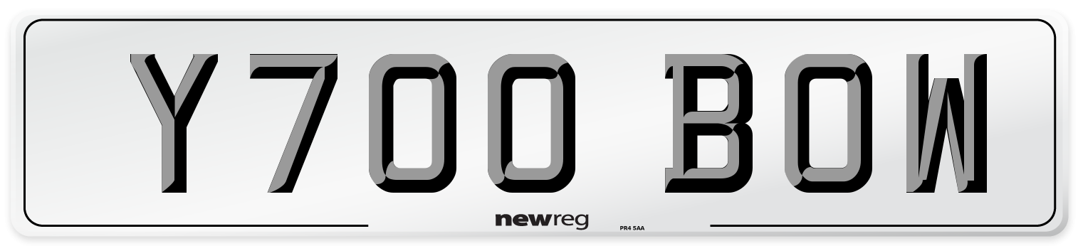 Y700 BOW Front Number Plate