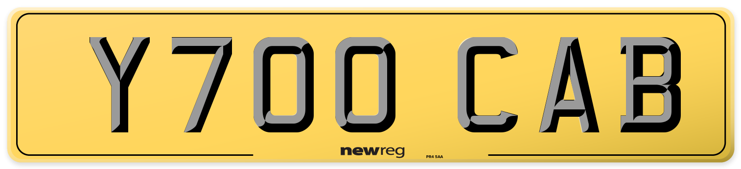 Y700 CAB Rear Number Plate