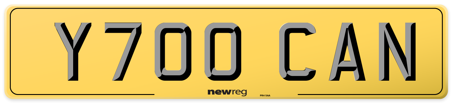 Y700 CAN Rear Number Plate
