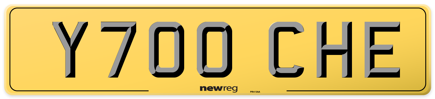 Y700 CHE Rear Number Plate