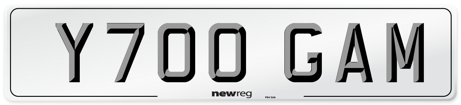 Y700 GAM Front Number Plate