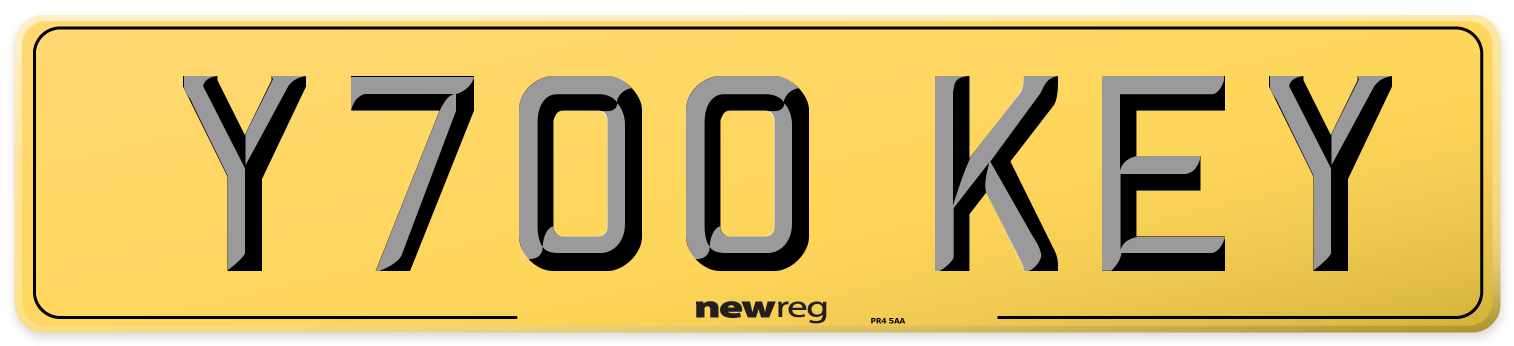 Y700 KEY Rear Number Plate