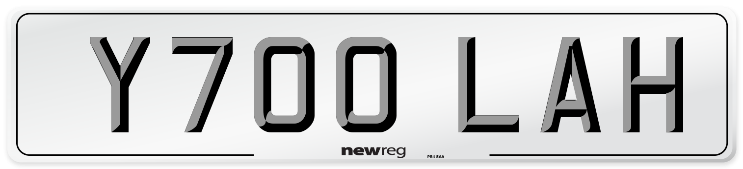 Y700 LAH Front Number Plate