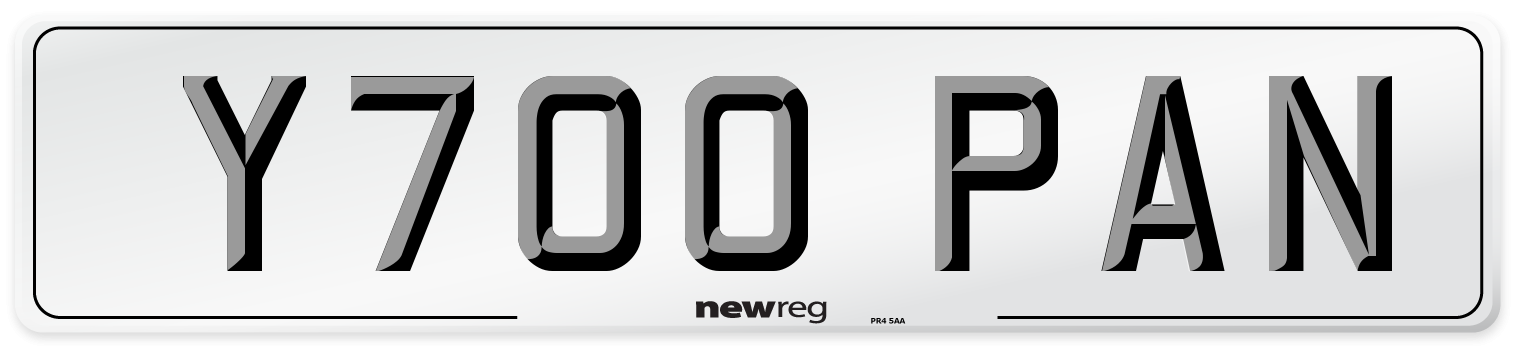 Y700 PAN Front Number Plate