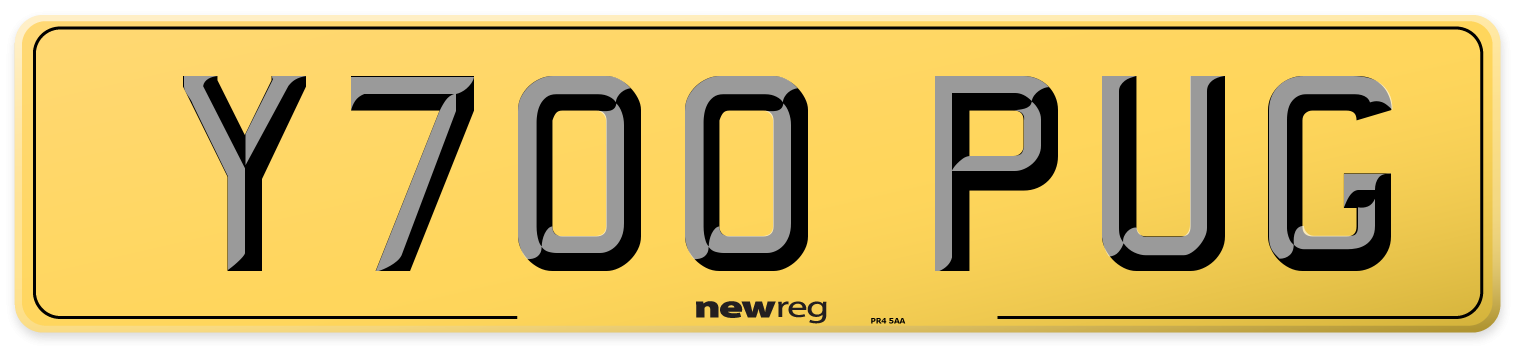Y700 PUG Rear Number Plate