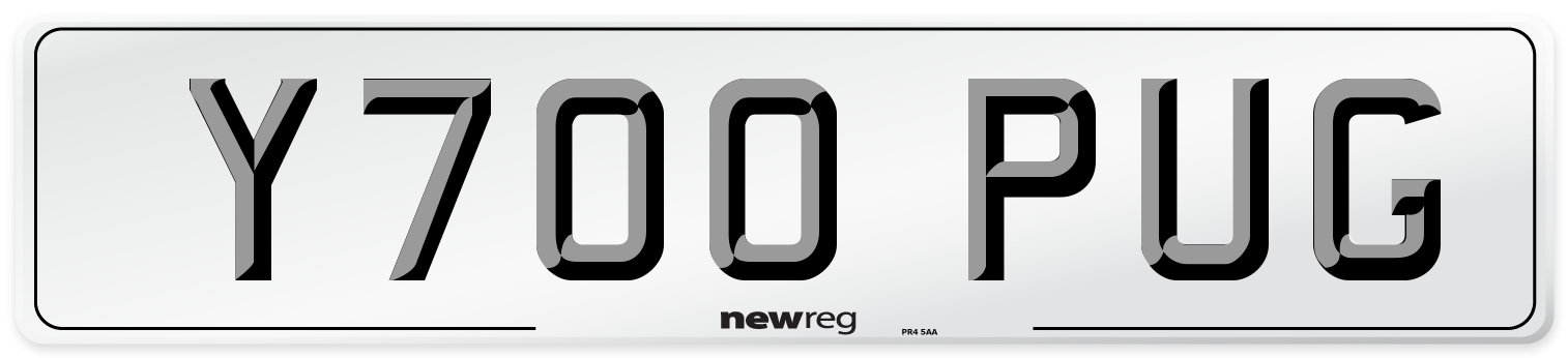 Y700 PUG Front Number Plate