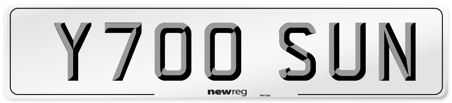 Y700 SUN Front Number Plate