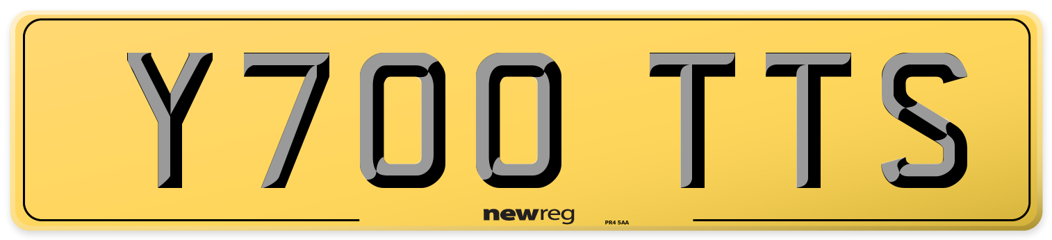 Y700 TTS Rear Number Plate