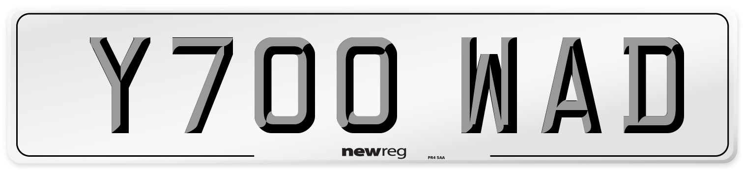 Y700 WAD Front Number Plate