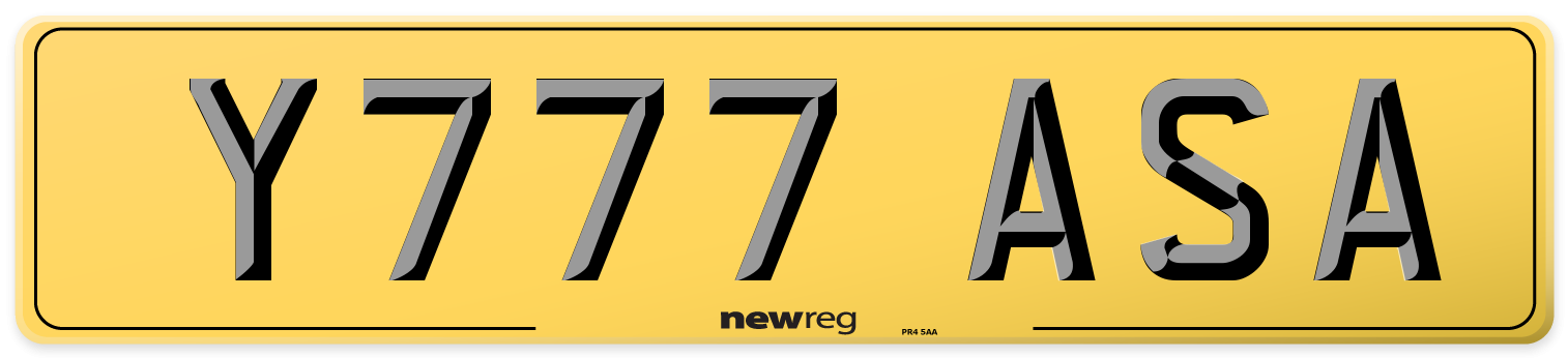 Y777 ASA Rear Number Plate