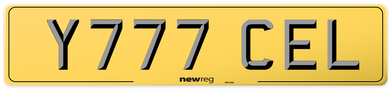 Y777 CEL Rear Number Plate