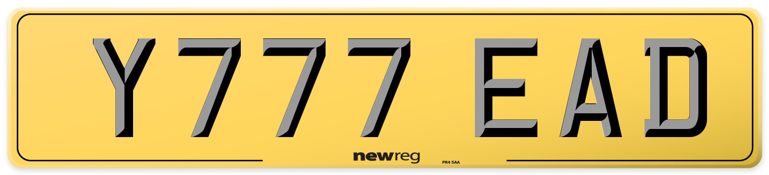 Y777 EAD Rear Number Plate