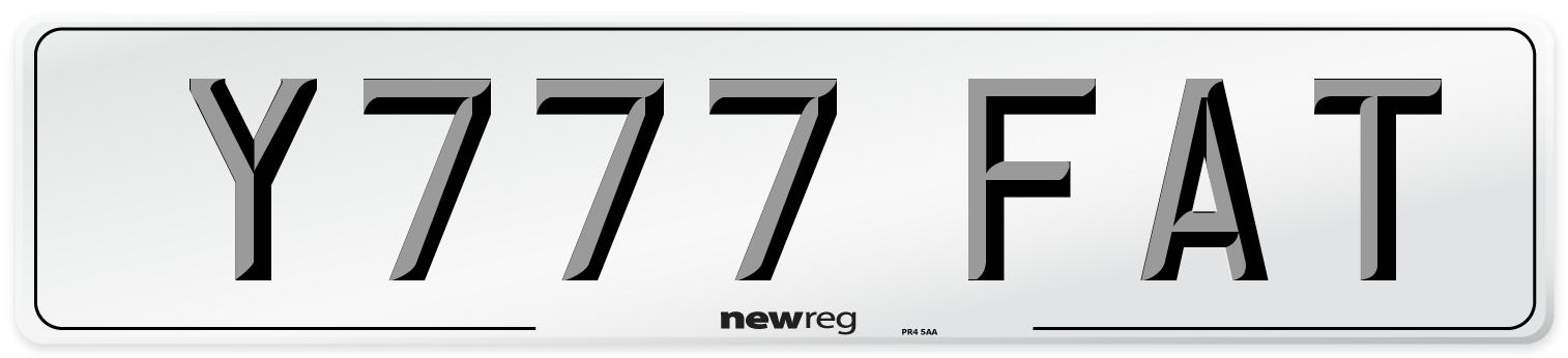 Y777 FAT Front Number Plate