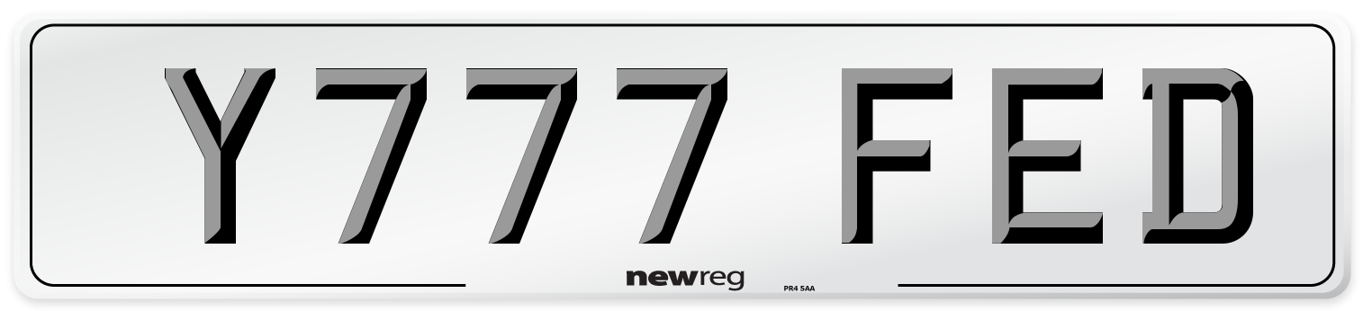 Y777 FED Front Number Plate