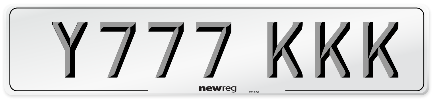 Y777 KKK Front Number Plate