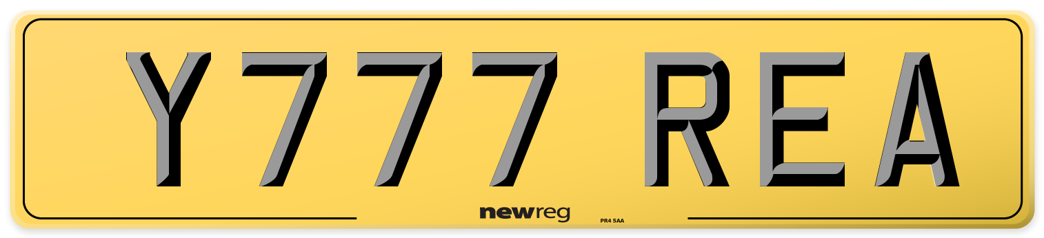Y777 REA Rear Number Plate