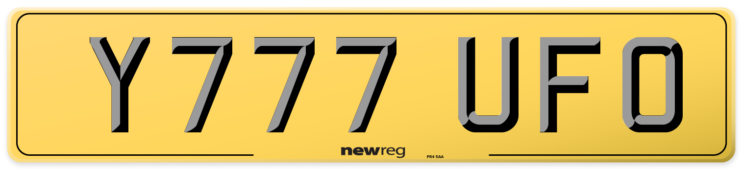 Y777 UFO Rear Number Plate