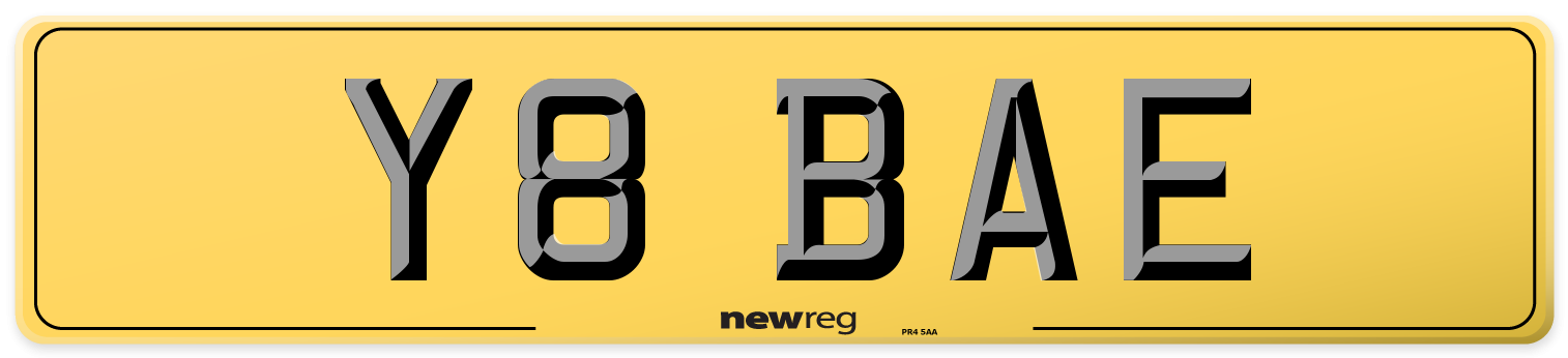 Y8 BAE Rear Number Plate