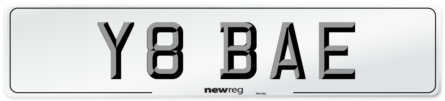 Y8 BAE Front Number Plate