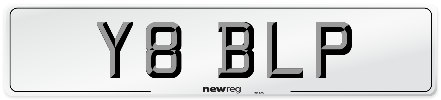 Y8 BLP Front Number Plate