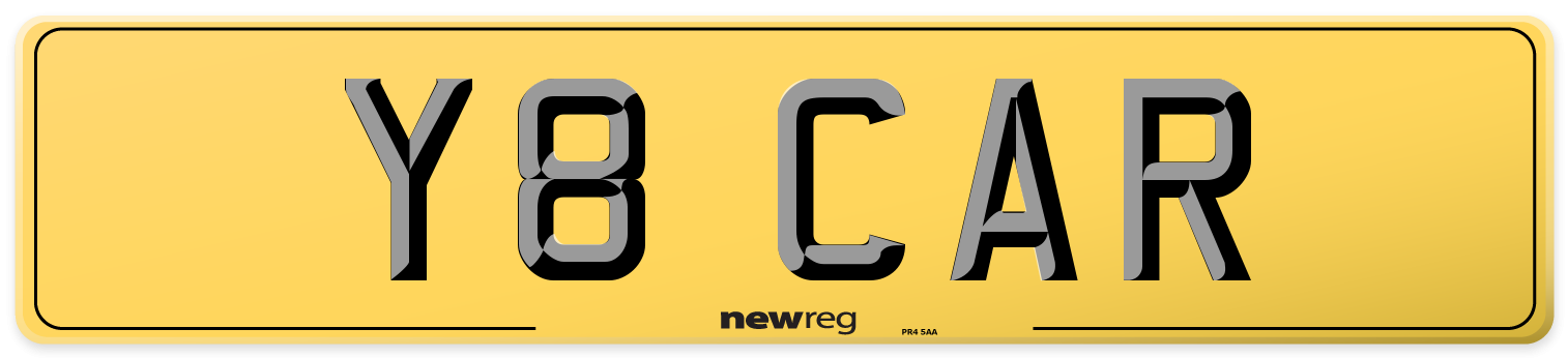 Y8 CAR Rear Number Plate