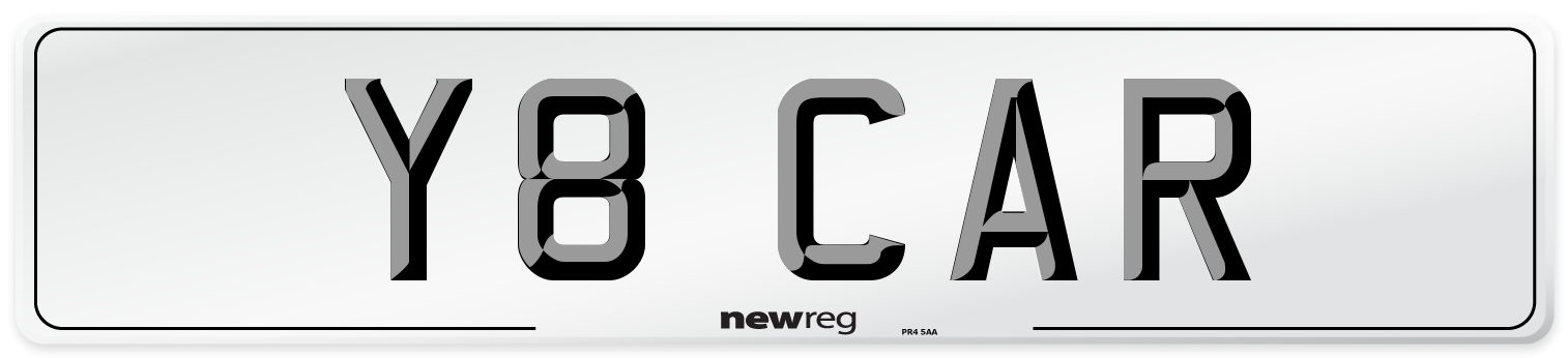 Y8 CAR Front Number Plate
