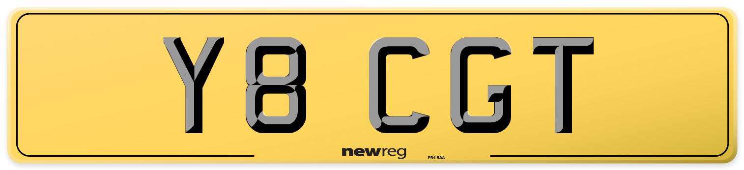 Y8 CGT Rear Number Plate