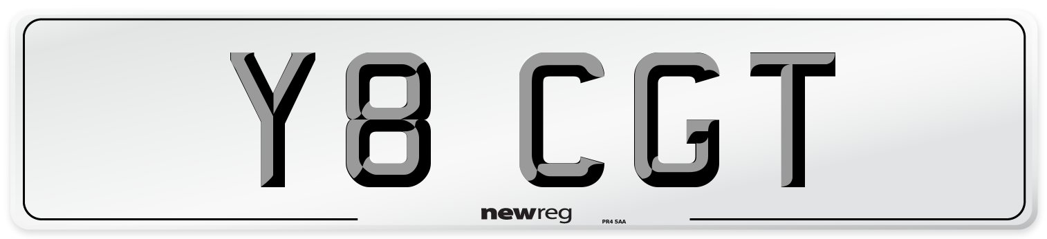Y8 CGT Front Number Plate