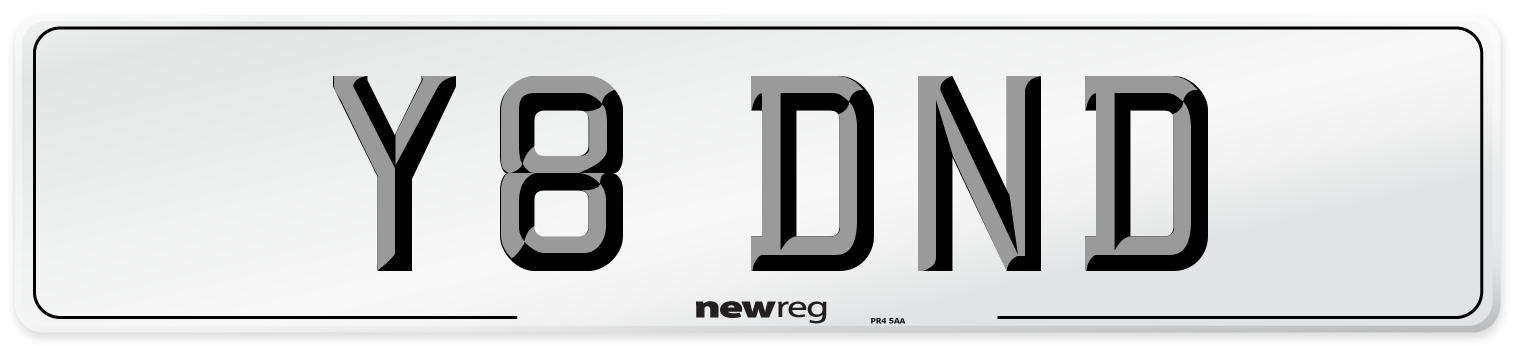 Y8 DND Front Number Plate