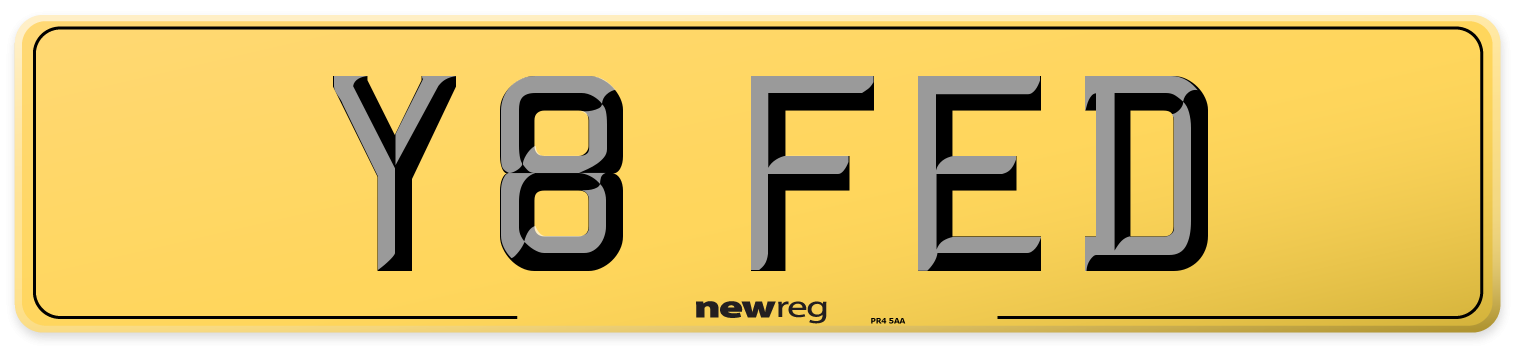 Y8 FED Rear Number Plate
