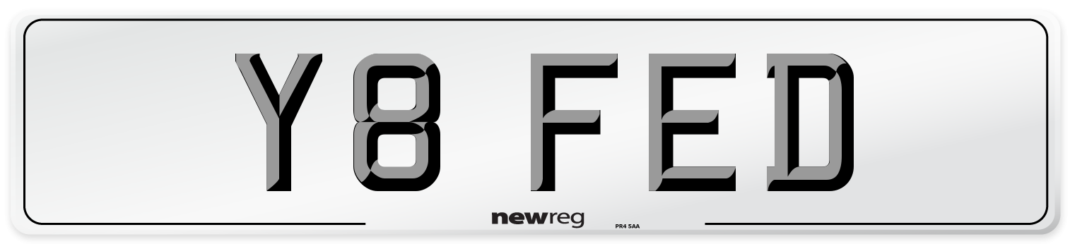 Y8 FED Front Number Plate