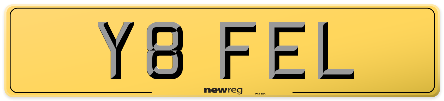 Y8 FEL Rear Number Plate
