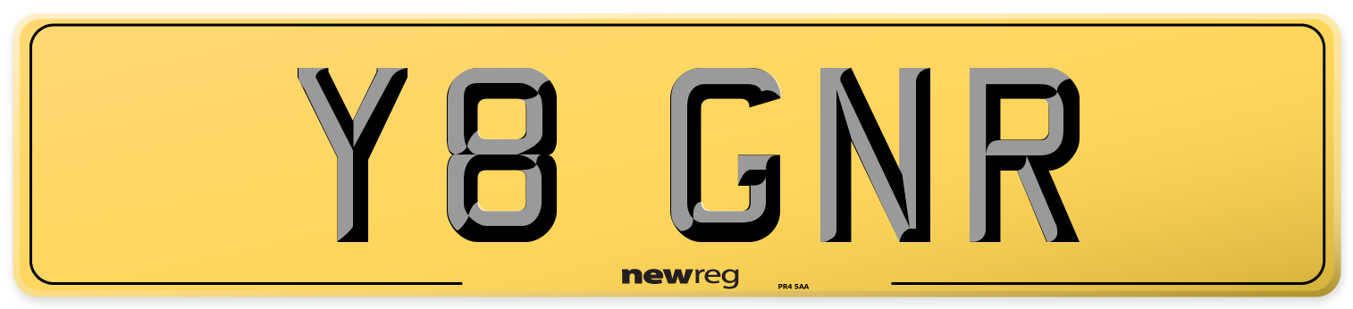 Y8 GNR Rear Number Plate